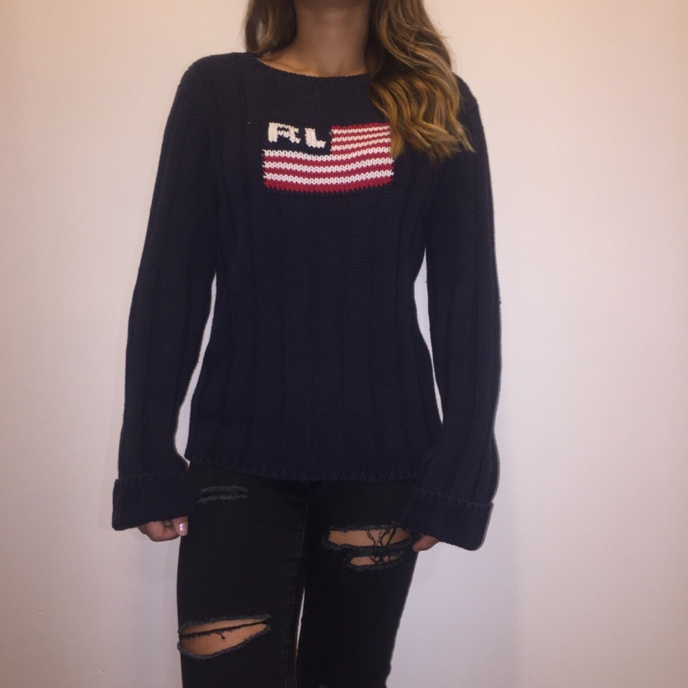 A Ralph Lauren navy blue sweater